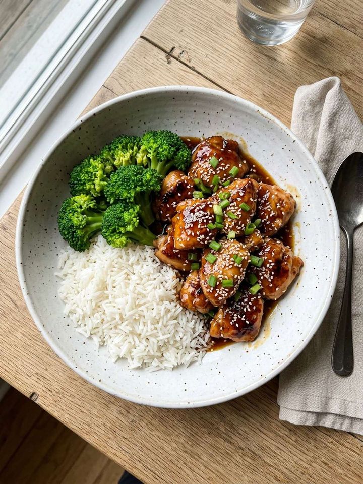 Honey garlic chicken bowl